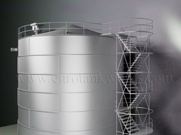 Réservoir cylindrique vertical en acier de 1000 m³