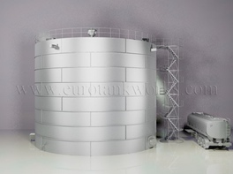 Réservoir en acier cylindrique vertical de 2000 m³